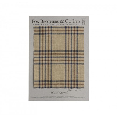 ECRU BASE NAVY AND WALNUT CHECK